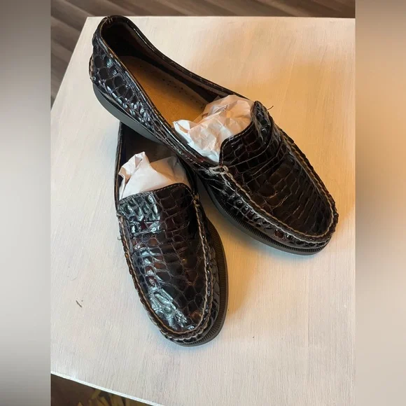 Sperry Shoes Sperry Womens Top Sider Pantent Leather Crocodile